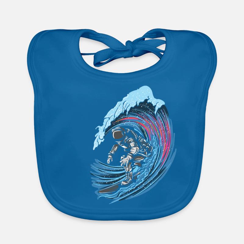 Astronaut surfer Stylish outer space Organic Baby Bibs