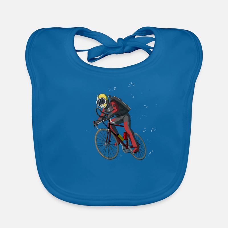 Cycliste Diver Gift Diving - Bavoir bio Bébé - bleu paon
