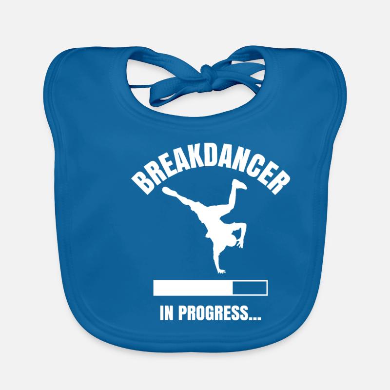 breakdancer - Bavoir bio Bébé - bleu paon