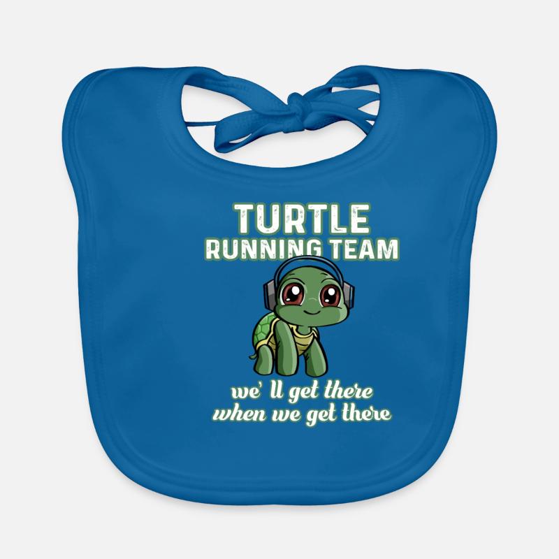 Turtle running group team jogging runner gift Organic Baby Bibs