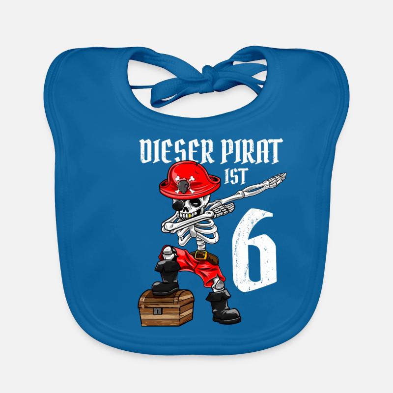 6 Jahre dabbing Pirat Junge 6. Geburtstag Geschenk Baby Bio-Lätzchen