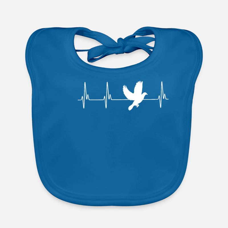 Colombe ECG - Bavoir bio Bébé - bleu paon
