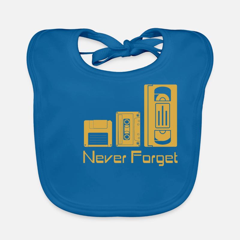 Never forget disk VHS floppy disc cartridge Organic Baby Bibs