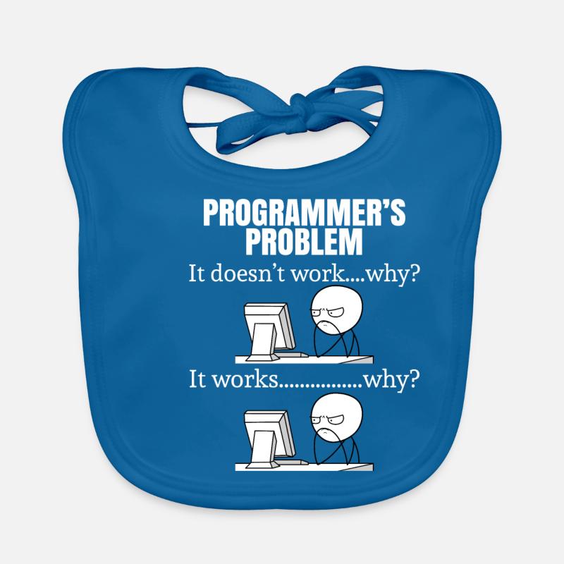 Programmeur drôle de geek - Bavoir bio Bébé - bleu paon