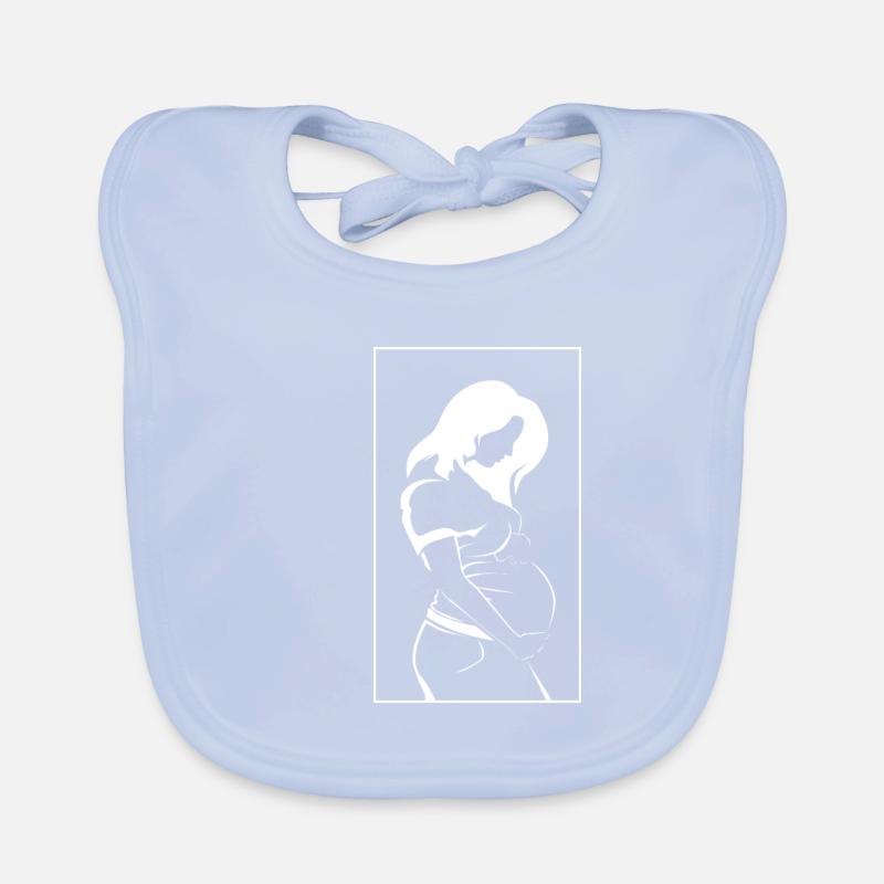 Frau weiß schwanger süßes Geschenk Baby Bio-Lätzchen