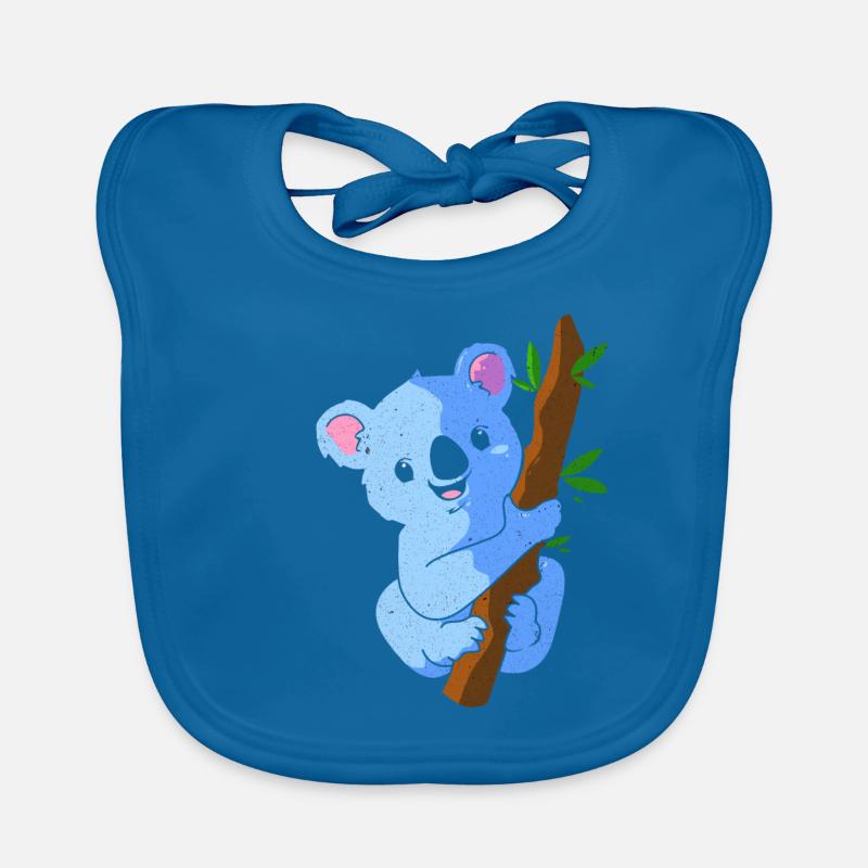 Koala - Bavoir bio Bébé - bleu paon