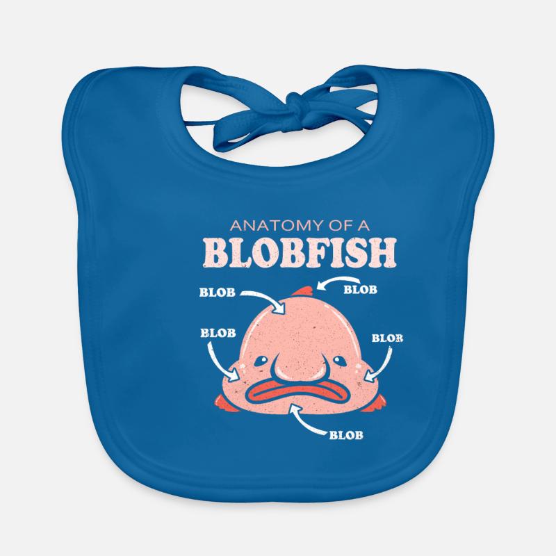 Blobfisch - Baby Bio-Lätzchen - Pfauenblau