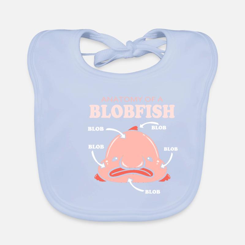 Blobfisch Tiefsee Grumpy Introvertiert Geschenk Baby Bio-Lätzchen