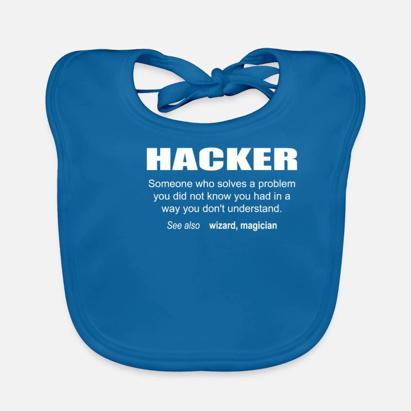 Hacker Description - Baby Bio-Lätzchen - Pfauenblau
