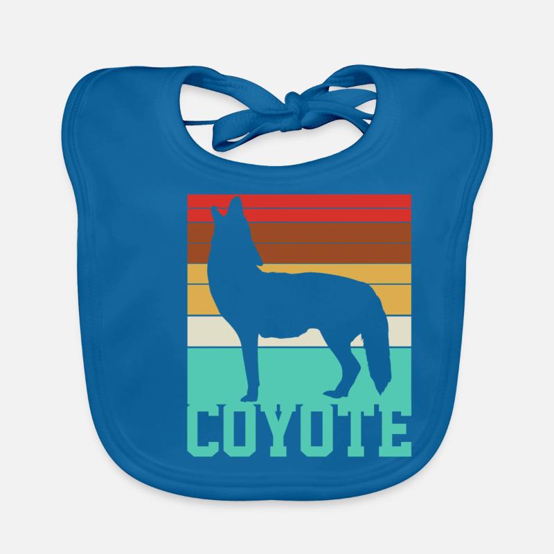 Coyote Coyote Coyote - Bavoir bio Bébé - bleu paon