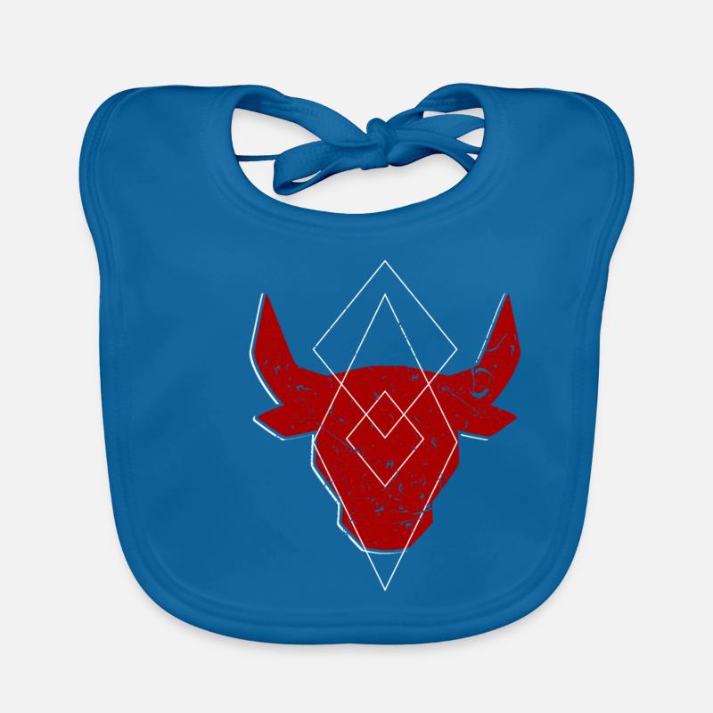 geometric cool bull red gift Organic Baby Bibs