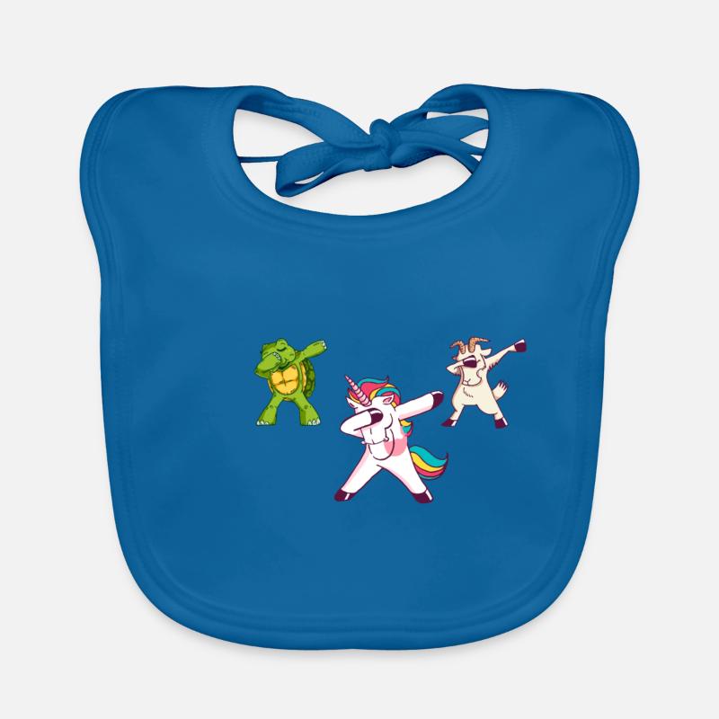 Dab Dabbing Unicorn goat turtle gift Organic Baby Bibs