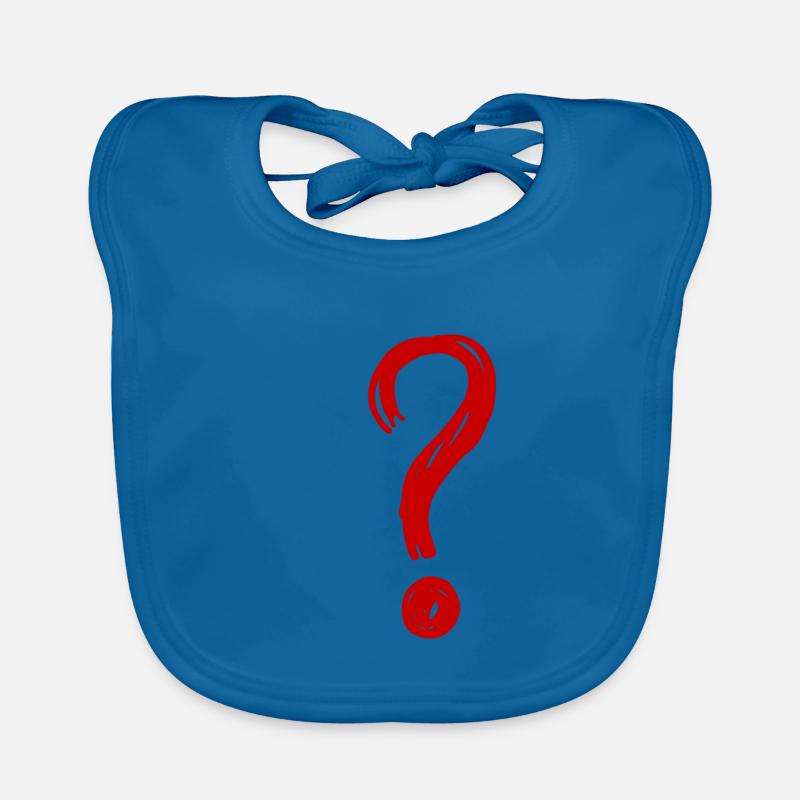 Point d'interrogation rouge cadeau cadeau - Bavoir bio Bébé - bleu paon