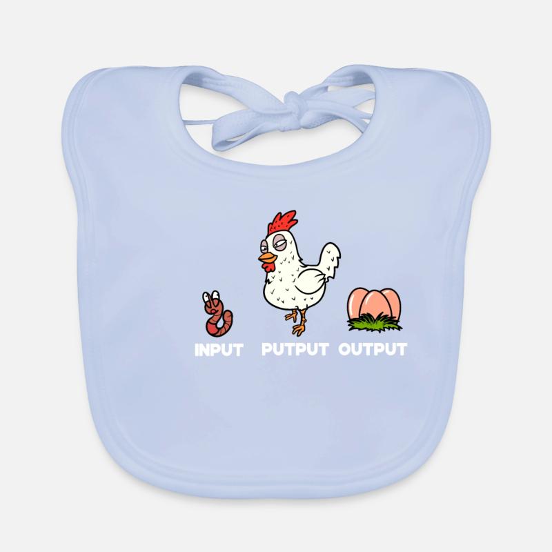 Funny Chicken Chicken Worm Input Putput Gift Organic Baby Bibs