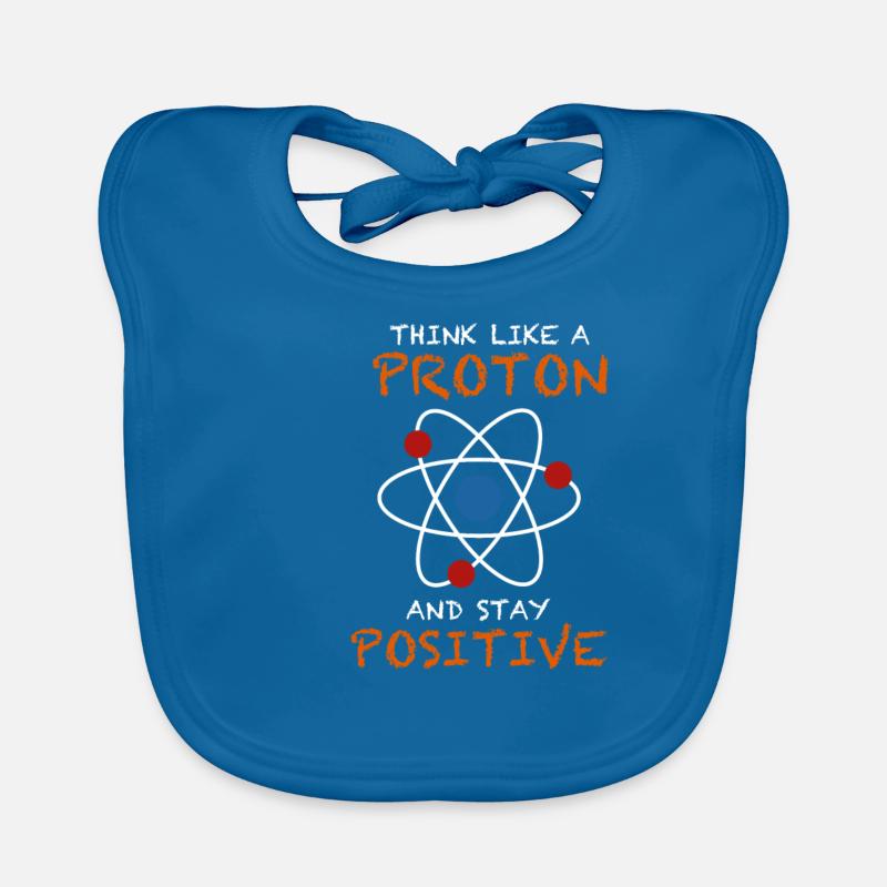 Think like a proton and stay positive Design Atom Baby Bio-Lätzchen