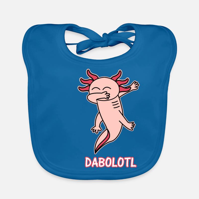axolotl - Bavoir bio Bébé - bleu paon