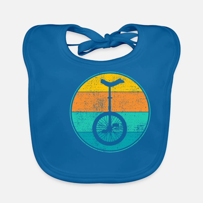 monocycle - Bavoir bio Bébé - bleu paon