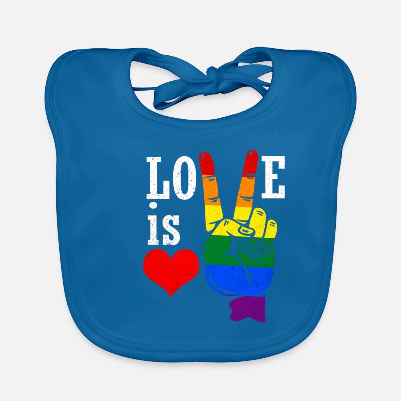 LGBT - Bavoir bio Bébé - bleu paon