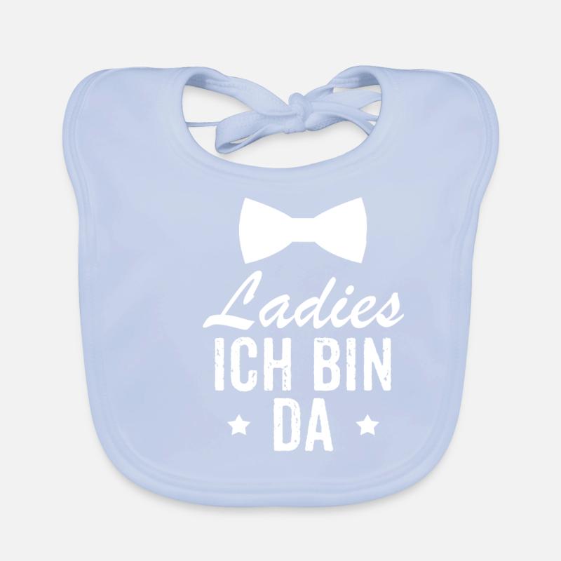 Ladies Ich Bin Da Lustiger Strampler Geschenk Baby Bio-Lätzchen