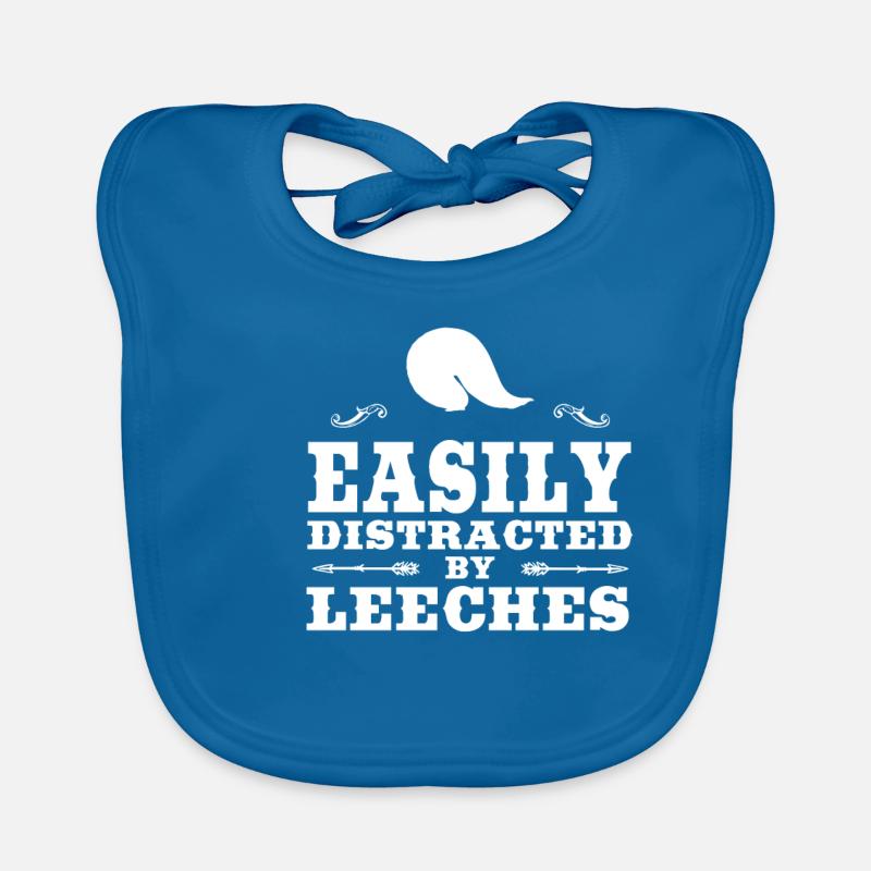 Easily Distracted By Leeches Funny Leech Design Organic Baby Bibs