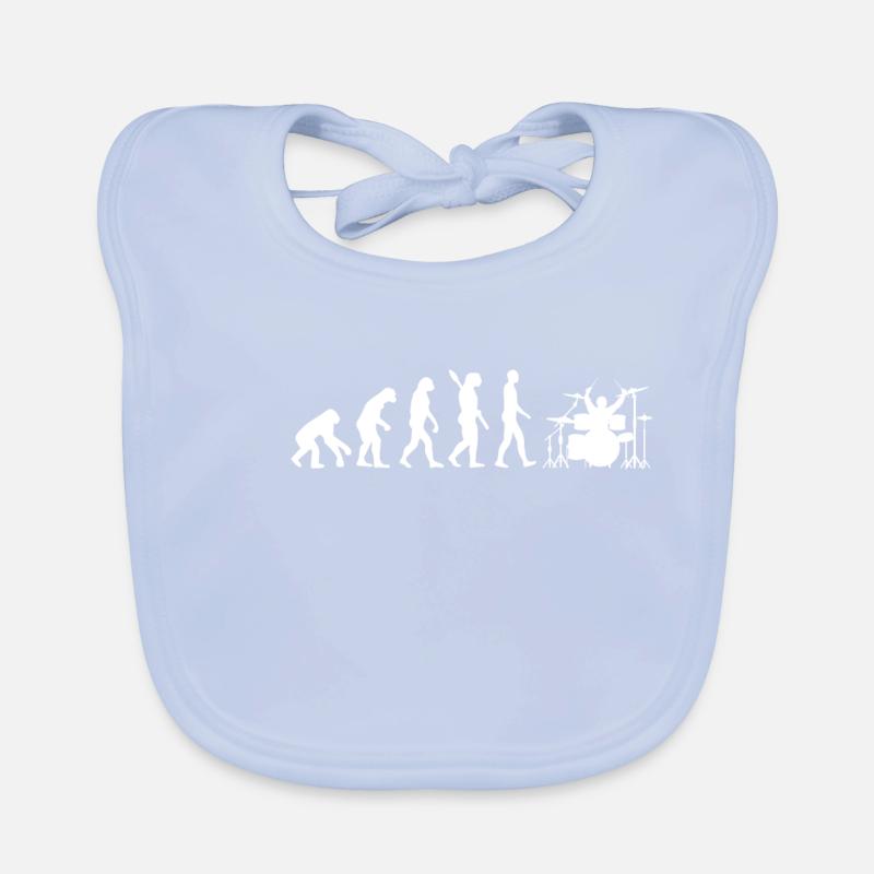 Drummer Schlagzeug Evolution Schlagzeuger Geschenk Baby Bio-Lätzchen