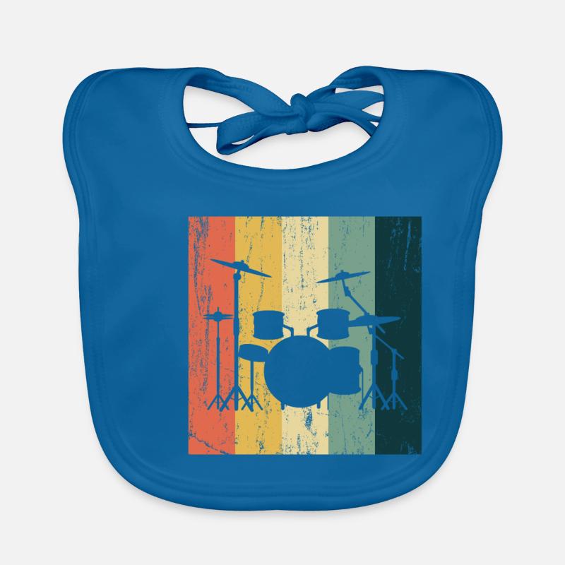 Batteur Raggae Percussion Cadeau de batteur - Bavoir bio Bébé - bleu paon