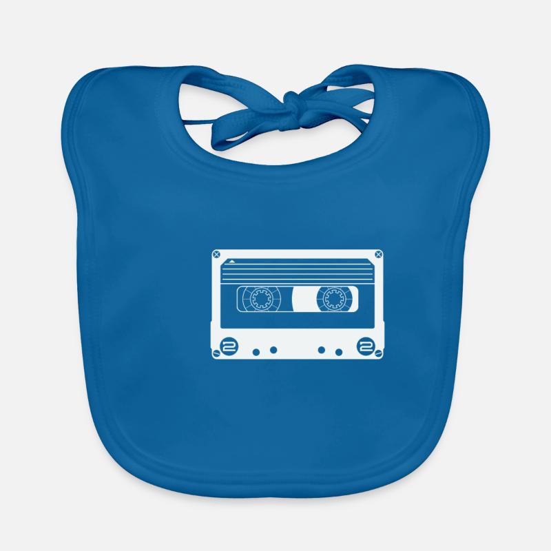 Retro vintage cassette Organic Baby Bibs