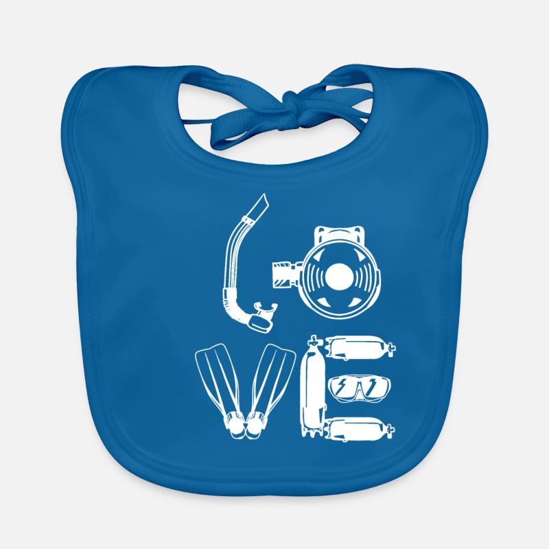 Diving Diver Diving Gift - Bavoir bio Bébé - bleu paon