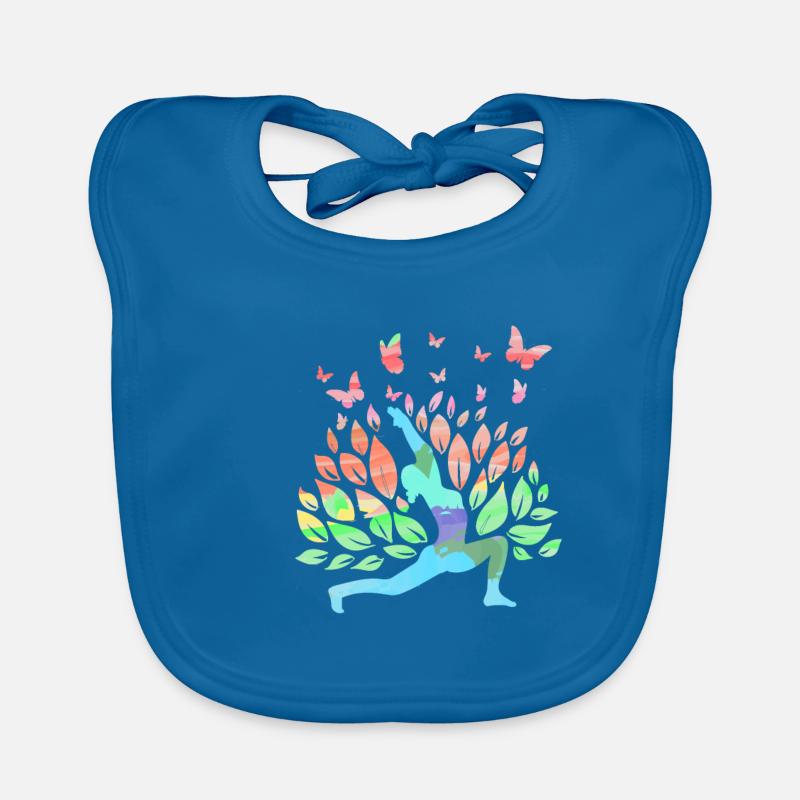 Yoga Yogalehrer Meditation Einklang Geschenk - Baby Bio-Lätzchen - Pfauenblau