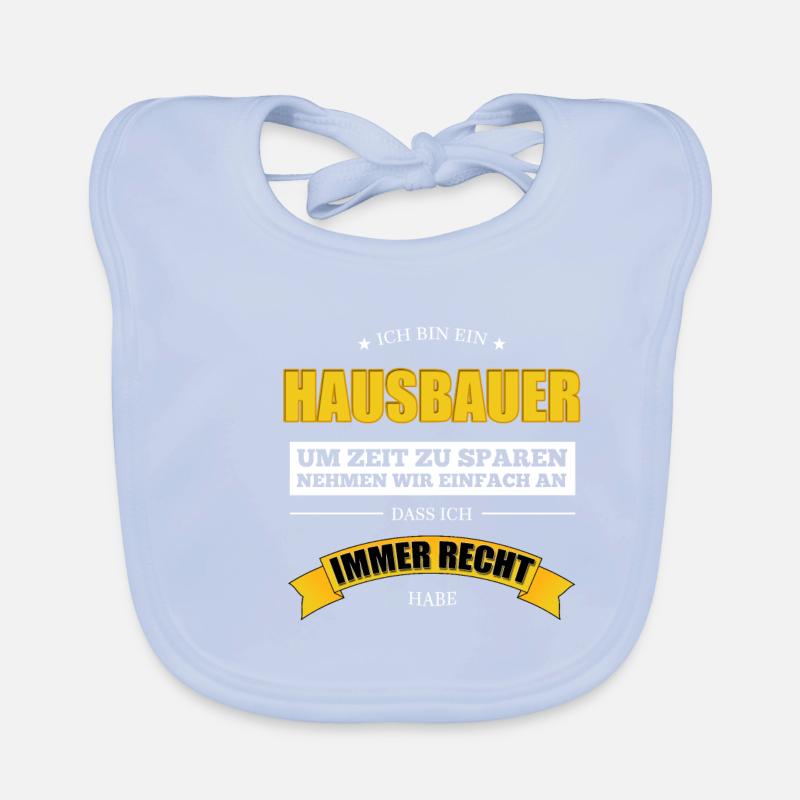 Geschenkidee Hausbauer Baby Bio-Lätzchen