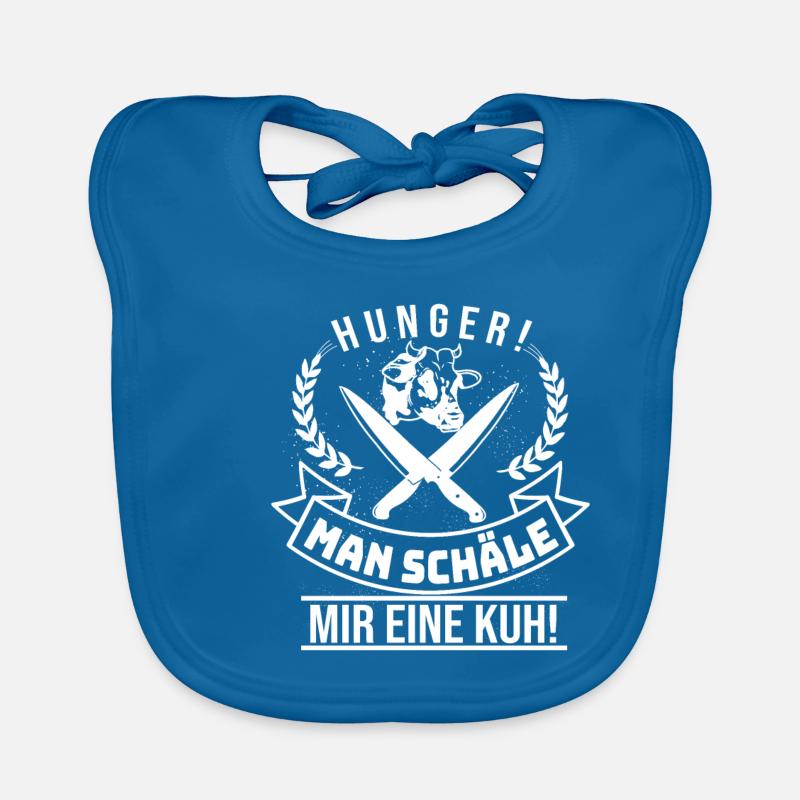 Kuh Grillen Hunger Fleischfresser Fleisch Geschenk Baby Bio-Lätzchen