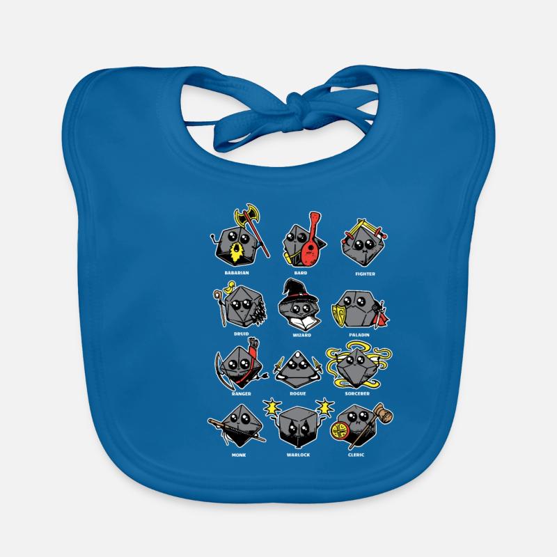 Gamer Dice Dungeon RPG Tabletop Funny Gift Organic Baby Bibs