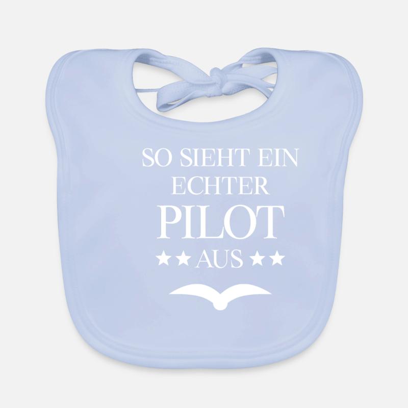 So sieht ein echter Pilot aus Flugschein Geschenk Baby Bio-Lätzchen