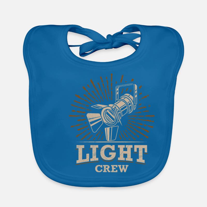 LIGHT CREW Cadeau de technicien en éclairage rétro - Bavoir bio Bébé - bleu paon