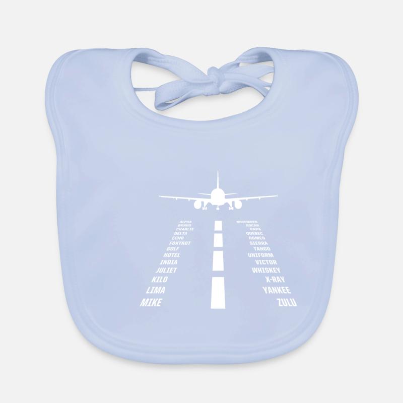 Pilot alphabet pilot airplane Organic Baby Bibs