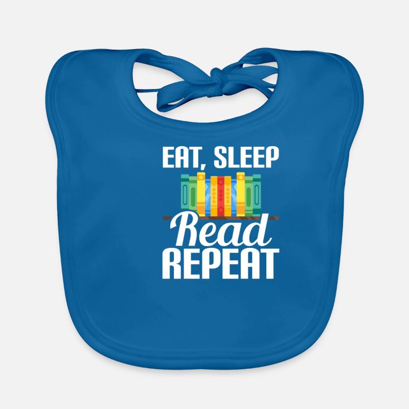 Eat, Sleep, Read Repeat Book Reader Baby Bio-Lätzchen