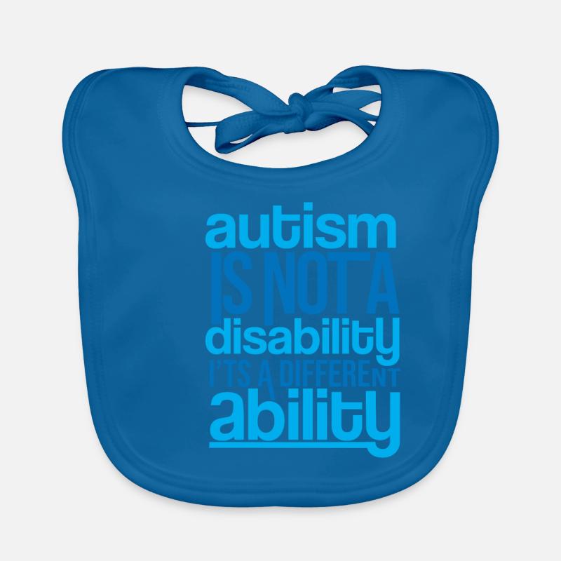 Autisme - Bavoir bio Bébé - bleu paon