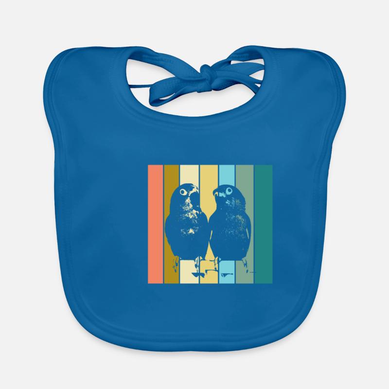 Agapornis Inseparable Retro Gift Design Organic Baby Bibs