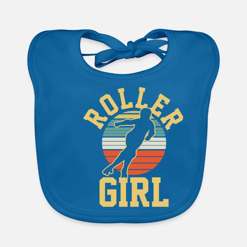 Rollerskates Mädchen - Baby Bio-Lätzchen - Pfauenblau