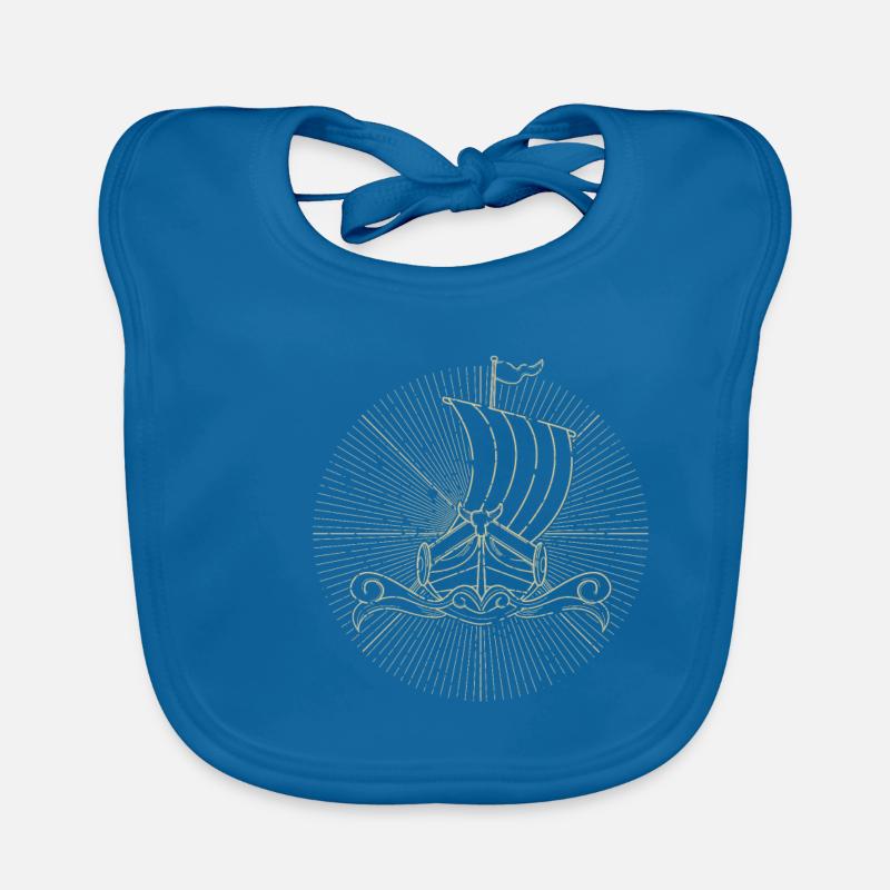 Wikinger Boot, Drachenboot, Langschiff Baby Bio-Lätzchen