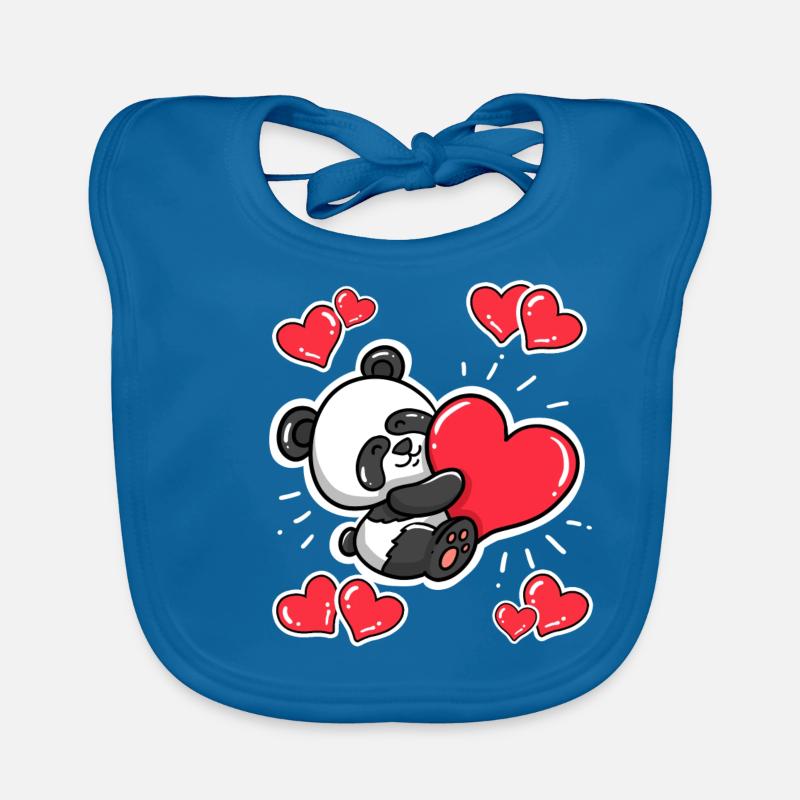 Coeurs Panda Saint Valentin Saint Valentin Bavoir bio Bébé
