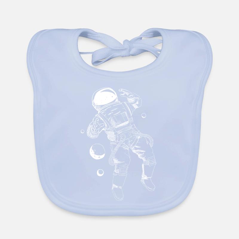 Astronaut floating white Organic Baby Bibs