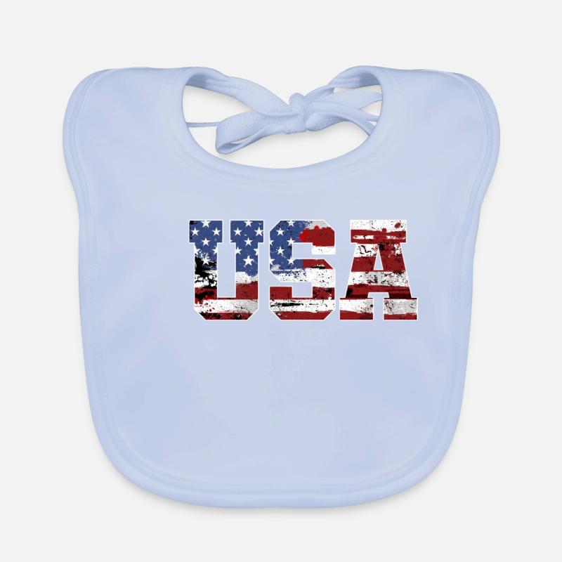 USA Flag Organic Baby Bibs