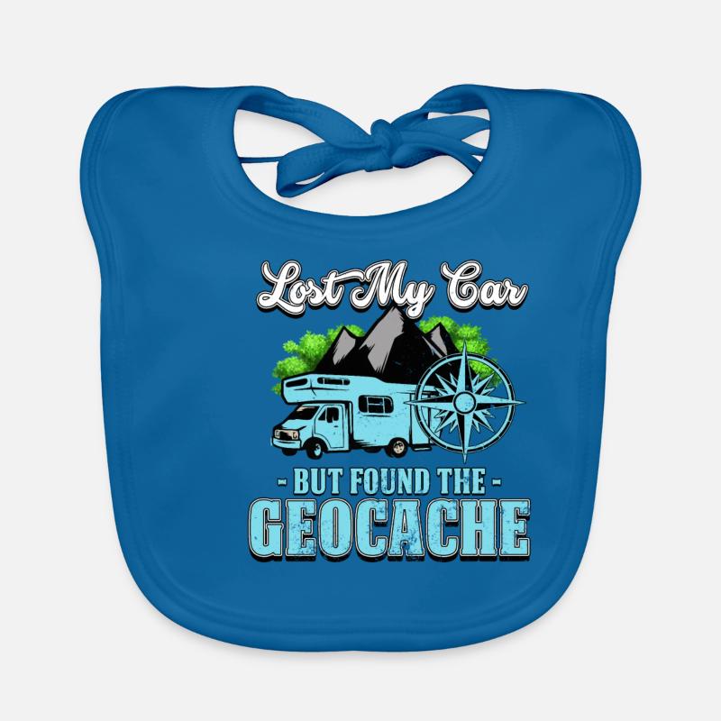 Geocaching - Bavoir bio Bébé - bleu paon