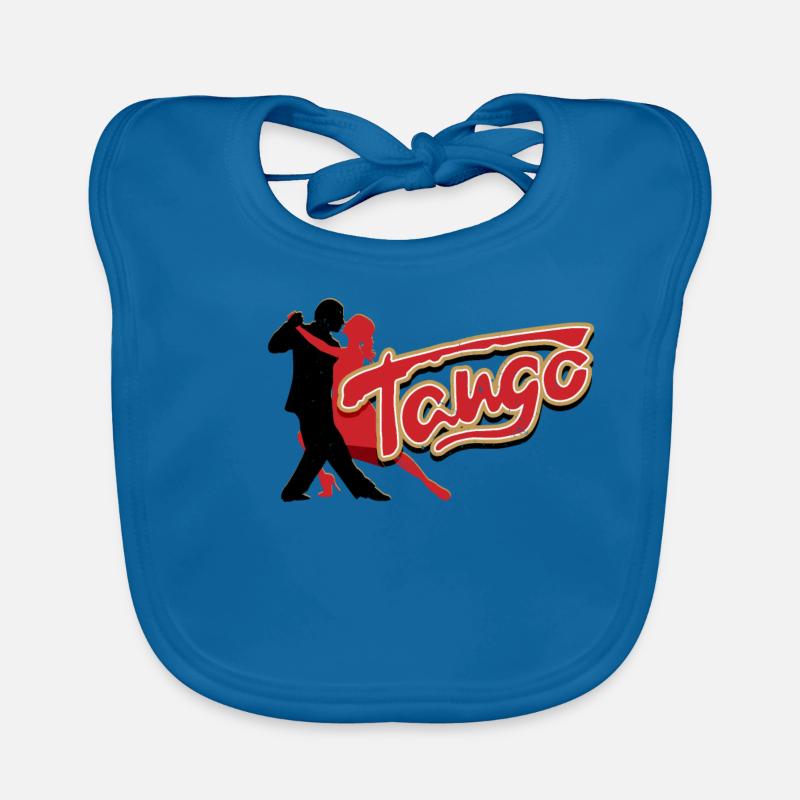 Tango, danseurs de tango - Bavoir bio Bébé - bleu paon