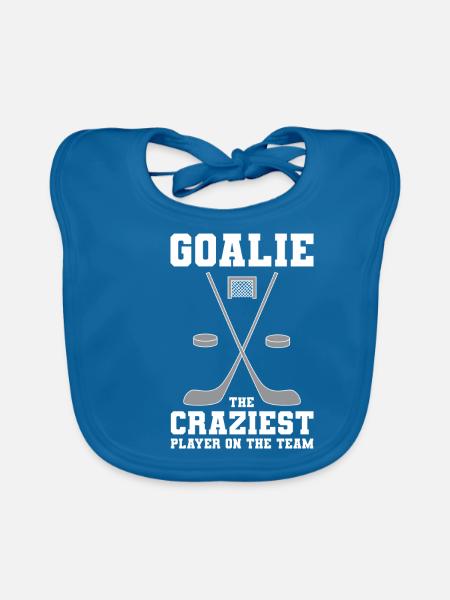 Eishockey Torhüter - Baby Bio-Lätzchen - Pfauenblau