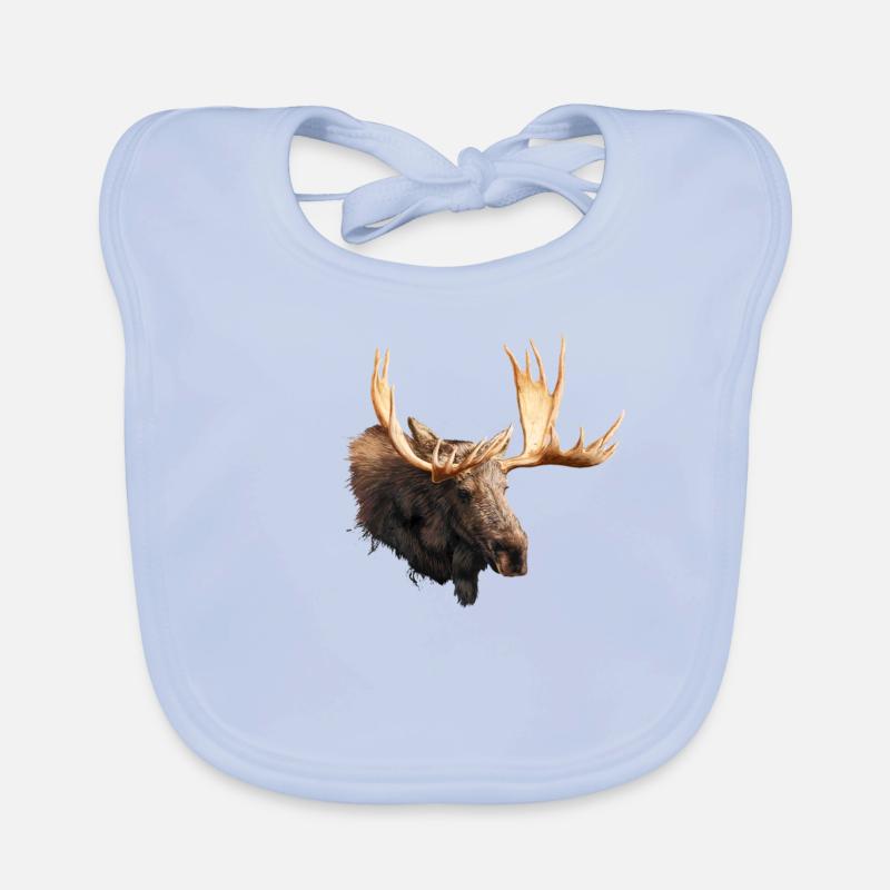 Moose Splatter Organic Baby Bibs