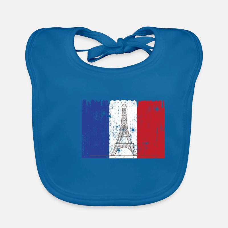 Drapeau français Tour Eiffel Bavoir bio Bébé