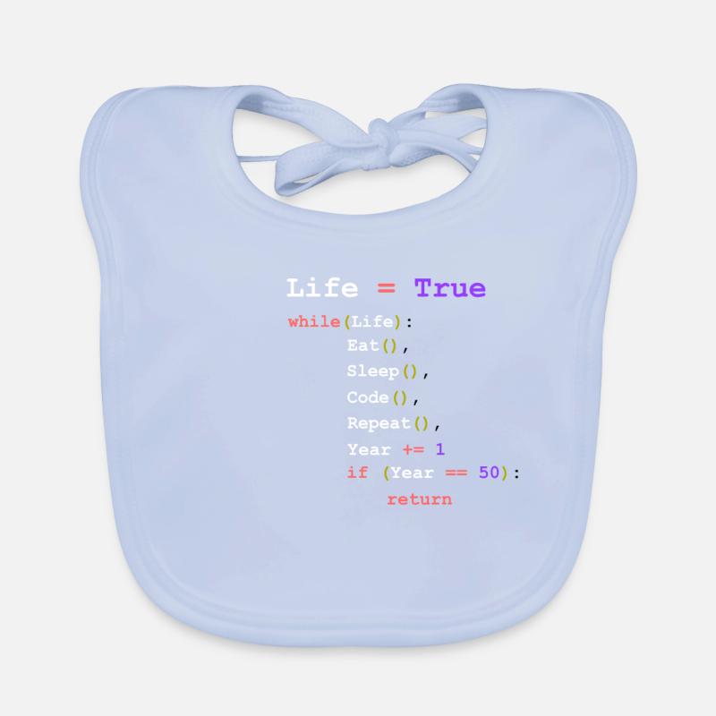 Eat Sleep Code Repeat - programmer Organic Baby Bibs