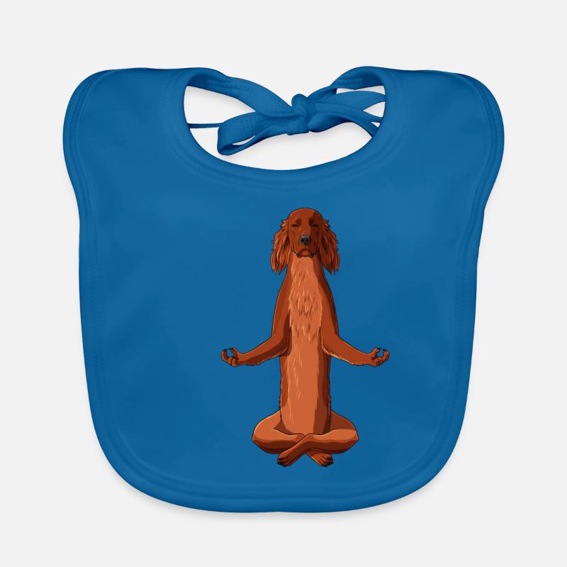 Meditating Irish Red Setter Dog Organic Baby Bibs